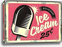 Постер Ретро-реклама мороженого с эскимо с налочке