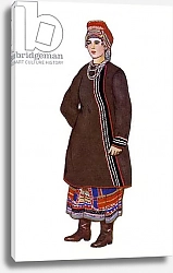 Постер Картины Russian traditional dress - illustration by N. Vinogradova. 3