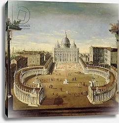 Постер Школа: Итальянская 17в. View of St. Peter's, Rome, 1665