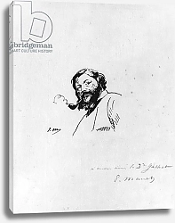 Постер Мане Эдуард (Edouard Manet) Portrait of Gustave Courbet