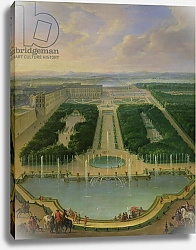 Постер Мартин Жан-Батист Perspective view of the chateau of Versailles seen from the Neptune Fountain, 1696