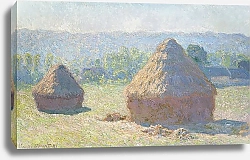 Постер Моне Клод (Claude Monet) Стоги сена утром, в конце лета