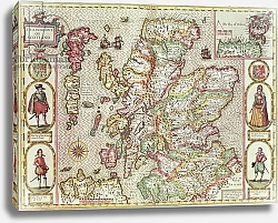 Постер Спид Джон The Kingdome of Scotland, by Jodocus Hondius from 'Theatre of the Empire of Great Britain', 1611-12