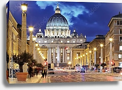 Постер Италия. Римские улицы и собор Святого Петра