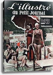 Постер Неизвестен Tour young women in swimsuits by a pool in spring. In “L'illustrious du petit Journal”” of 1937. Private Collection