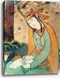 Постер Школа: Персидская Woman Writing in the Court of Shah Abbas I 1585-1627
