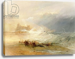 Постер Тернер Уильям (William Turner) Wreckers - Coast of Northumberland, With a Steam Boat Assisting a Ship off Shore, 1834