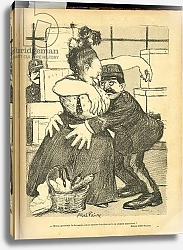 Постер Фавр Жюль Illustration by Abel Faivre in Le Rire, 1900-5-19 - Anti-feminism, Police, Body Search - Women