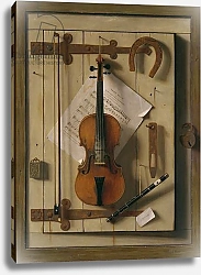 Постер Харнетт Уильям Still Life, Violin and Music, 1888