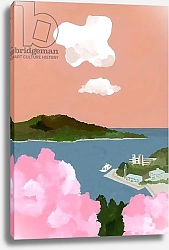 Постер Хируёки Исутзу (совр) Cherry blossoms and harbors