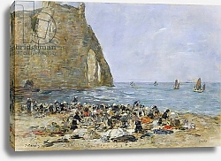 Постер Буден Эжен (Eugene Boudin) Washerwomen on the beach of Etretat, 1894