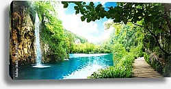 Постер Хорватия. Водопад