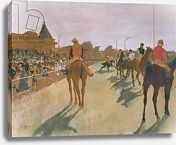 Постер Дега Эдгар (Edgar Degas) The Parade, or Race Horses in front of the Stands, c.1866-68