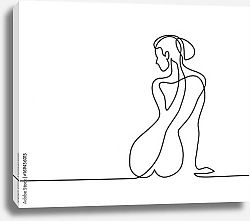 Постер Силуэт сидящей женщины
