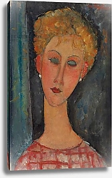 Постер Модильяни Амедео (Amedeo Modigliani) Blonde Woman with Curly Hair; La blonde aux boucles d'oreille, c.1918-1919