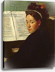 Постер Дега Эдгар (Edgar Degas) Mademoiselle Marie Dihau at the piano, c.1869-72