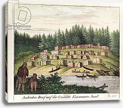 Постер Школа: Немецкая школа (19 в.) Indian Encampment on Quadra Island, Vancouver Islands