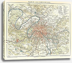 Постер Карта Парижа и окрестностей