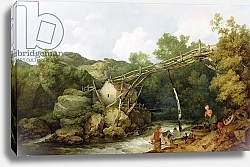 Постер Лютербург Филип A View near Matlock, Derbyshire with Figures Working beneath a Wooden Conveyor, 1785