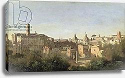 Постер Коро Жан (Jean-Baptiste Corot) The Forum seen from the Farnese Gardens, Rome, 1826