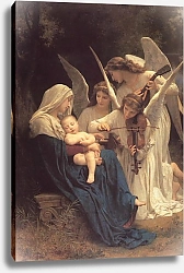 Постер Бугеро Вильям (Adolphe-William Bouguereau) Песня ангелов ( мадонна с ангелами )