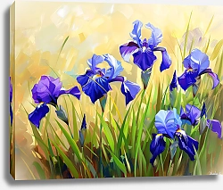 Постер Dance of blue irises