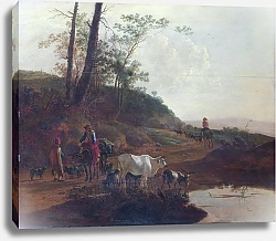 Постер Боф Ян Мужчина с волом и скотом у пруда