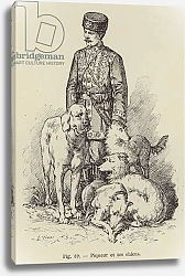 Постер Школа: Французская Piqueur et ses chiens