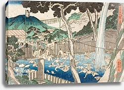 Постер Куниеси Утагава Rōben Waterfall at Mount Ōyama