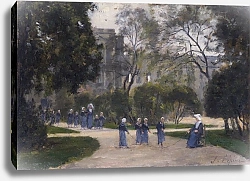 Постер Лепайн Станислас Монашки и школьницы с саду Тюльери
