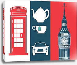 Постер Лондон, символы Англии
