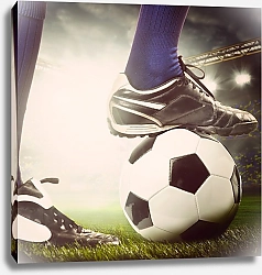 Постер Нога футболиста и мяч