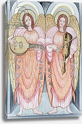 Постер Лоусон Джиллиан (совр) Two angels playing instruments, 1995