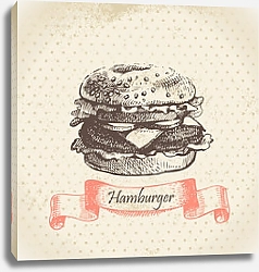 Постер Иллюстрация с гамбургером