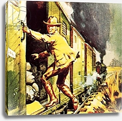 Постер МакКоннел Джеймс Winston Churchill jumping from a train during the Boer war
