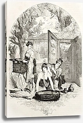 Постер Toilet of a Japanese lady. Created by Morin after Japanese painting by unidentified author, publishe