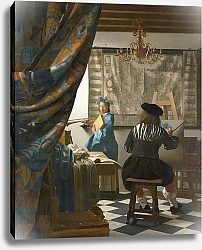 Постер Вермеер Ян (Jan Vermeer) The Artist's Studio, c.1665-66