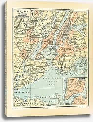 Постер Карта Нью-Йорка и его окрестностей