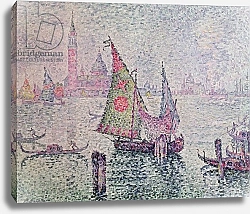 Постер Синьяк Поль (Paul Signac) The Green Sail, Venice, 1904