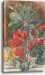 Постер Хаутен Барбара Bloemenstudie van Papavers en Rhododendrons