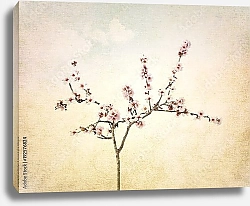 Постер Ветвь миндального дерева на ретро-фоне