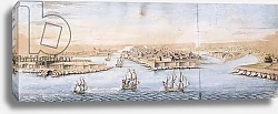 Постер Школа: Итальянская 18в A Bird's Eye View of Valetta from the Sea, with Men-o-War entering the Harbour,