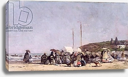 Постер Буден Эжен (Eugene Boudin) The Beach at Trouville, 1864