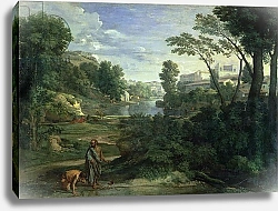 Постер Пуссен Никола (Nicolas Poussin) Landscape with Diogenes, 1648