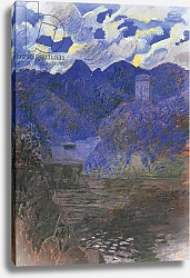 Постер Мерелло Рубальдо Dawn of spring in San Fruttuoso, by Rubaldo Merello, oil on canvas, 98x69 cm. Italy, 20th century.
