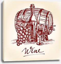 Постер Коллекционное вино из бочки