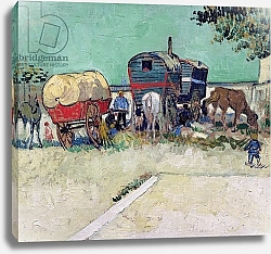 Постер Ван Гог Винсент (Vincent Van Gogh) The Caravans, Gypsy Encampment near Arles, 1888