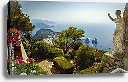 Постер Италия, Капри. Panoramic view of Capri from Mount Solaro