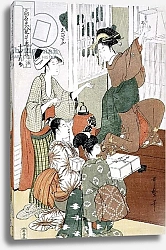 Постер Утамаро Китагава P.357-1945 Scene 10 Comparison of celebrated beauties and the loyal league, c.1797