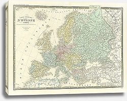 Постер Карта Европы, включая европейскую часть России 1